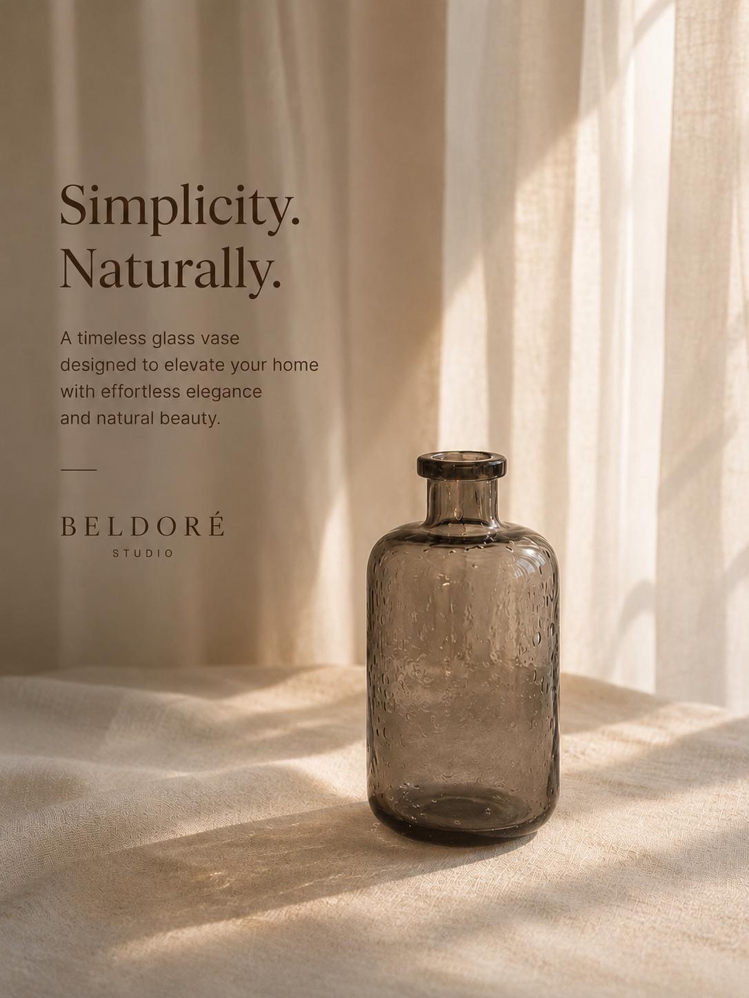Smoky Bubble Glass Vase